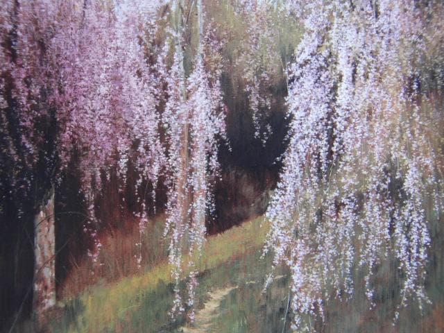 三栖右嗣、【桜の径】、希少な画集画、新品高級額 額装付、状態良好