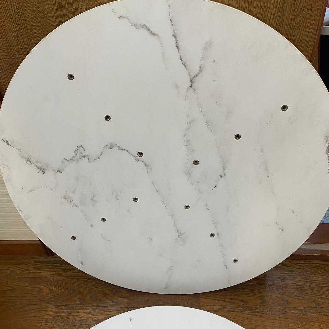 【美品】LOWYA 大理石柄リビングテーブル 丸テーブル[幅69]