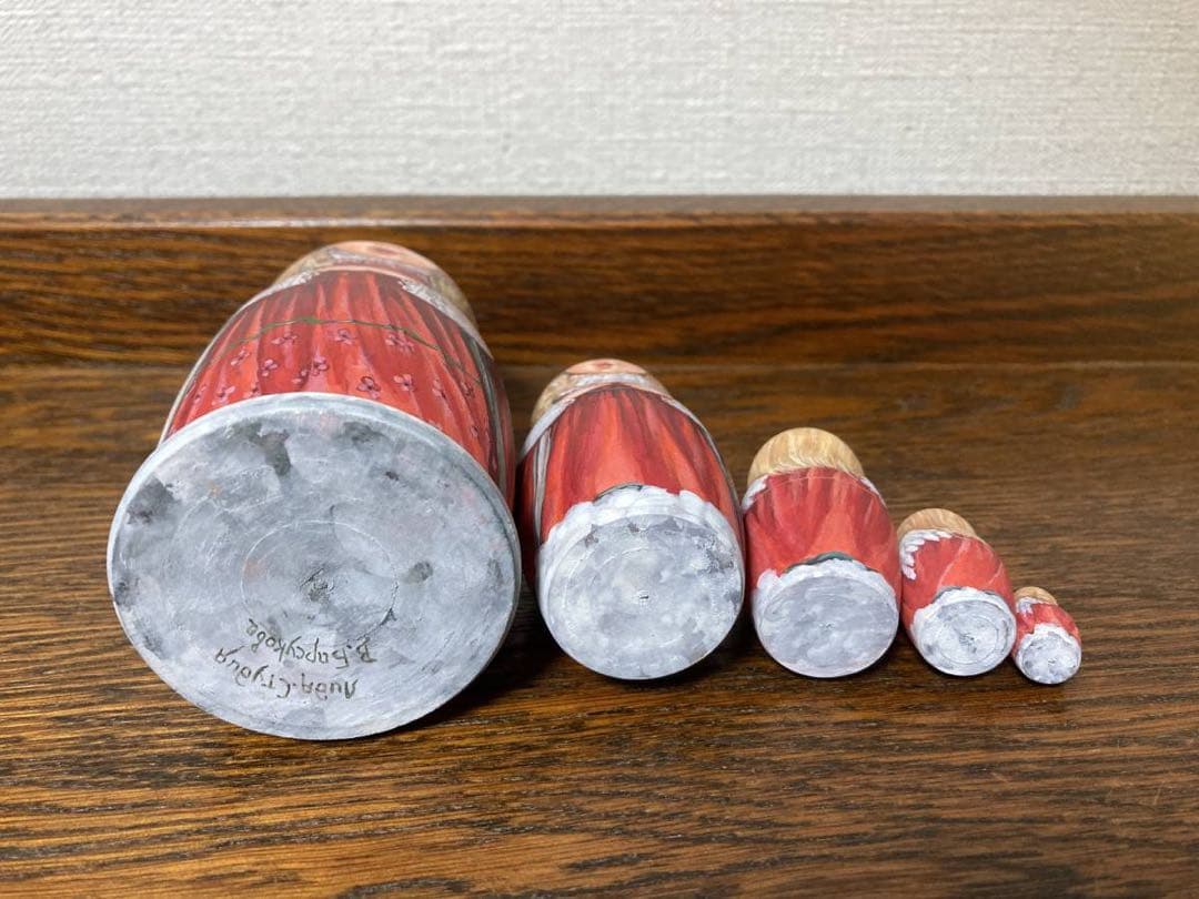 ロシア雑貨☆天使マトリョーシカ(5P)V.バルスコワ作 木製人形 リダ工房