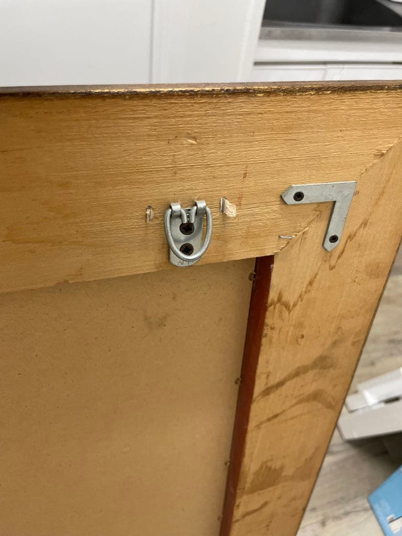 ヴィンテージ鏡　木彫・金色額縁