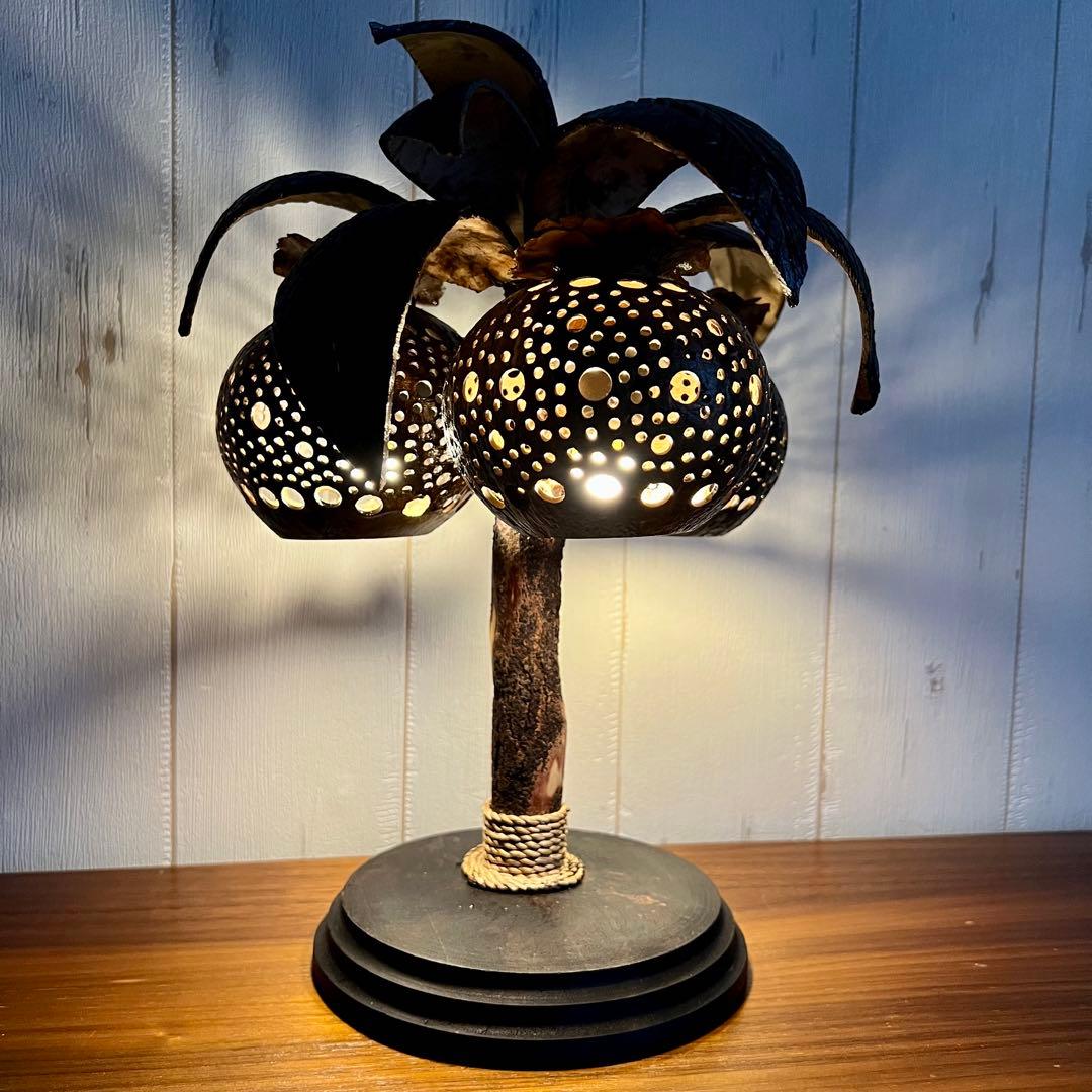 ヤシの木ライト① ヤシの木ランプ ココナッツライト ココナッツランプ 卓上ライト