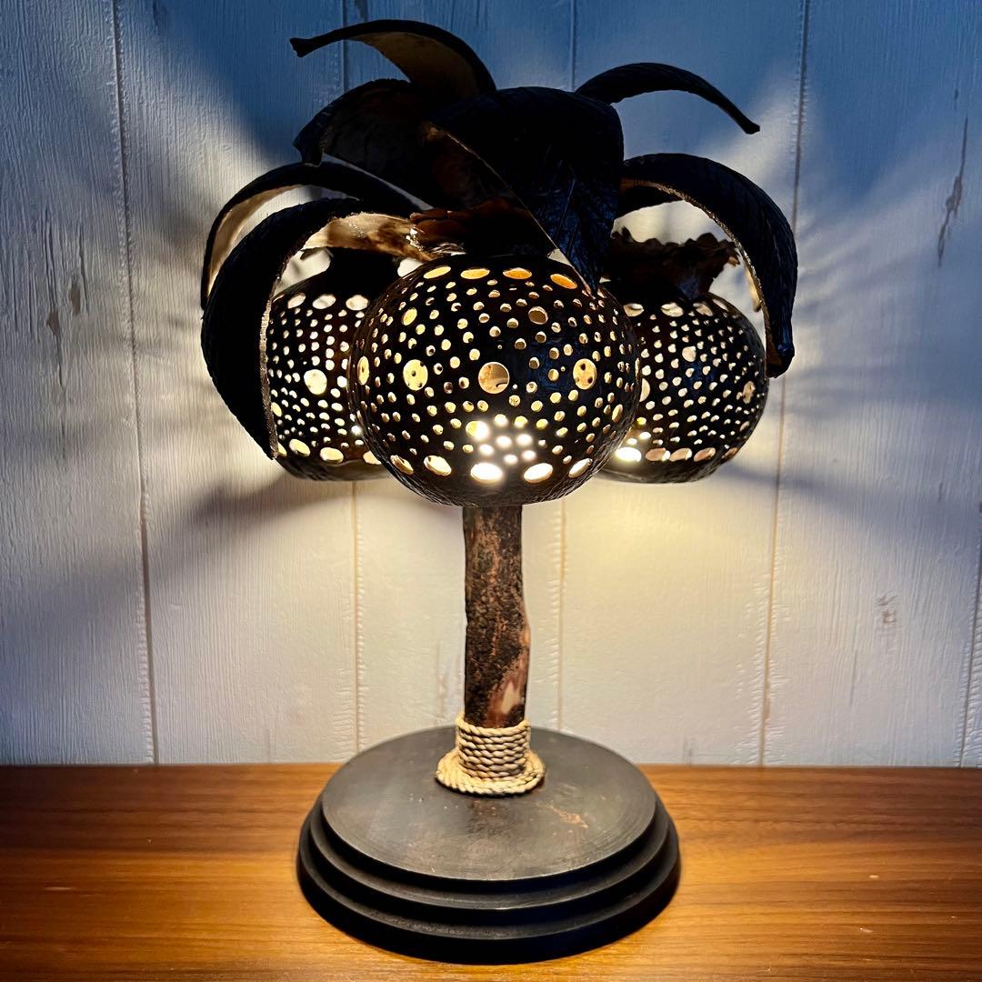 ヤシの木ライト① ヤシの木ランプ ココナッツライト ココナッツランプ 卓上ライト