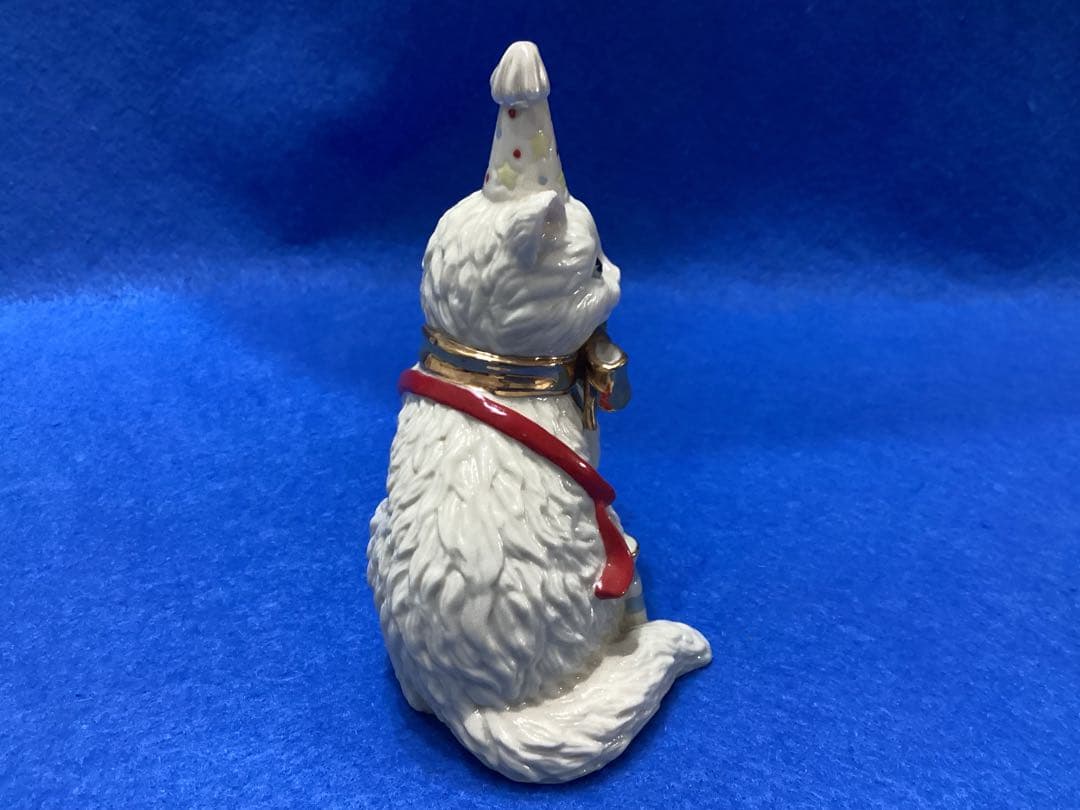 レノックス　フィギュア　フィギュリン　クリスマス　白猫の陶器置物 2点セット