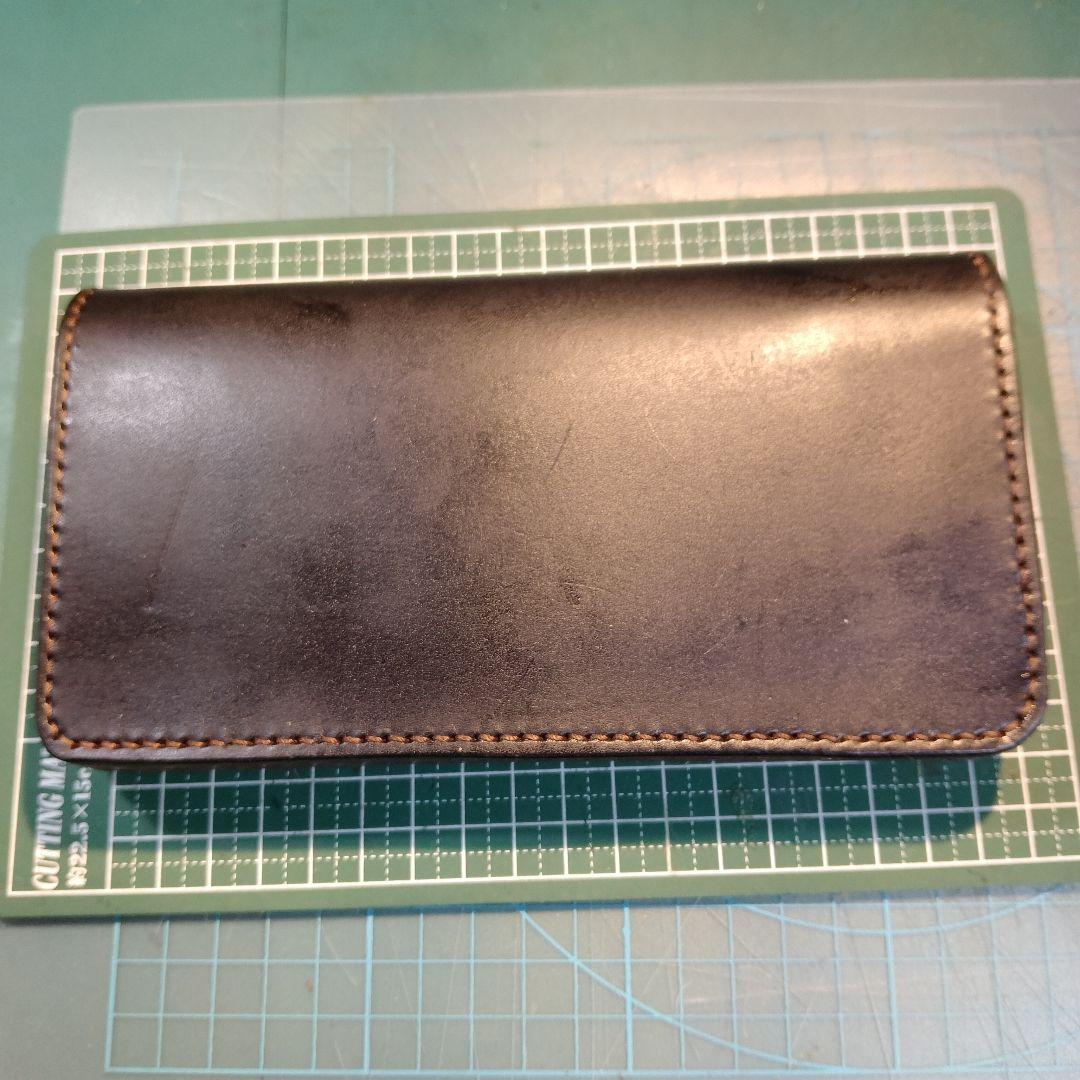 ハンドメイド 黒と赤のトラッカーズウォレット