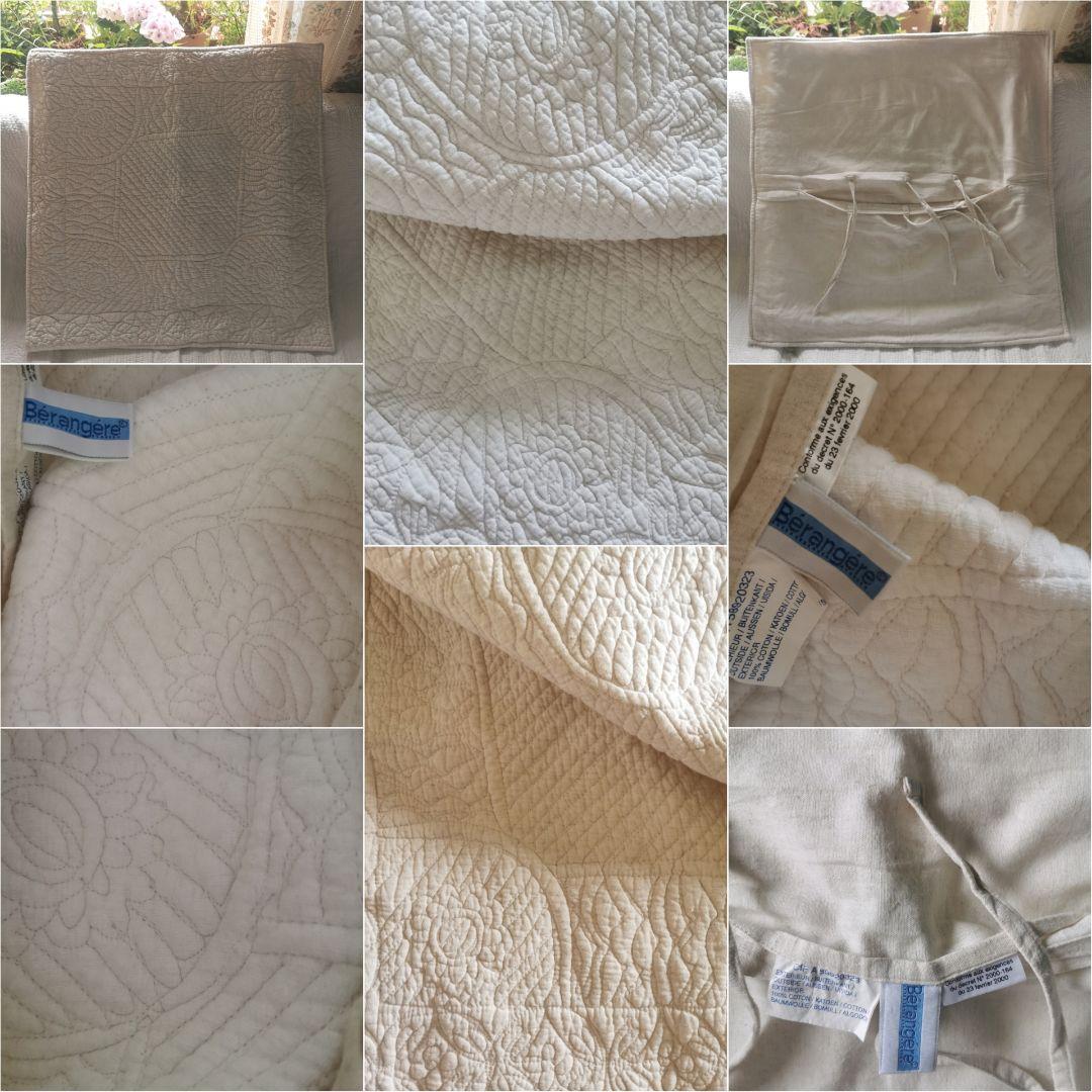 ヴィンテージフランス ブティキルト風 向日葵モチーフ 64㎝大型クッションカバー