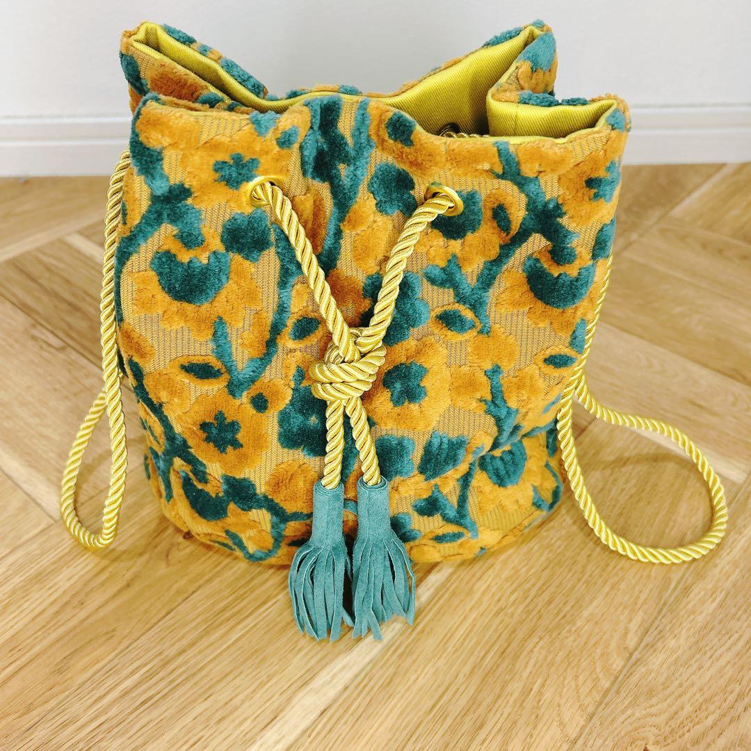 PUPU LAUKKU】金華山巾着 花柄 2Wayショルダーバッグ