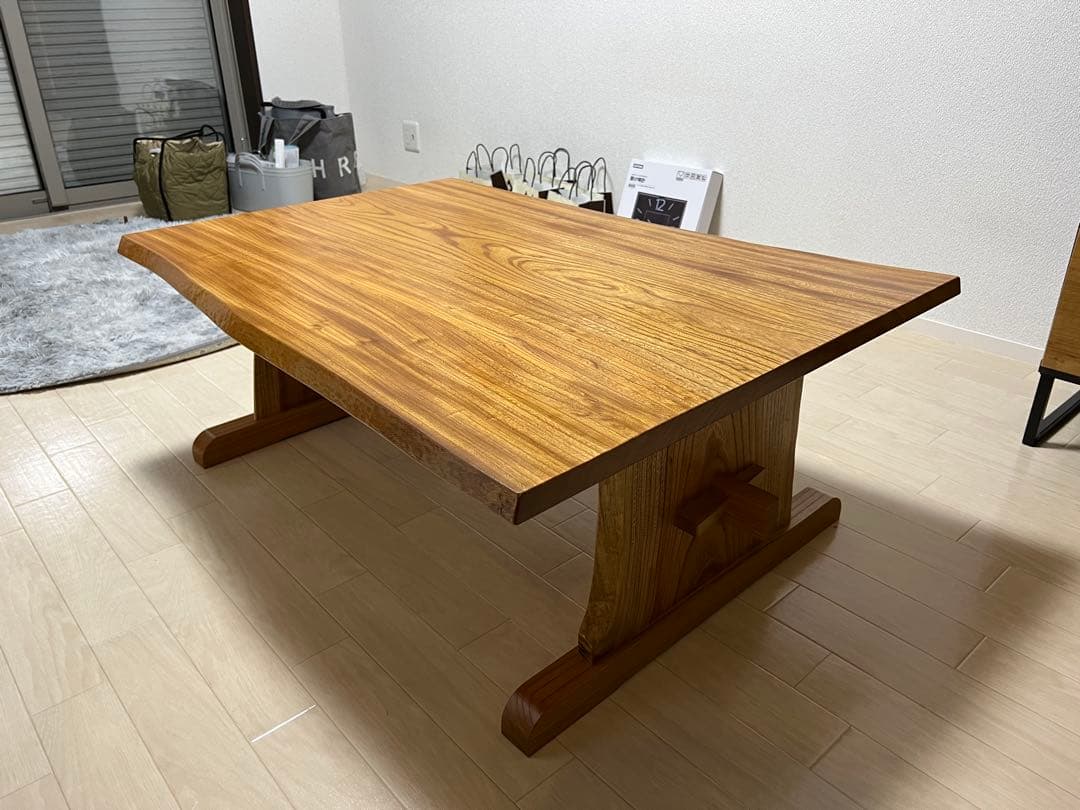 テーブル　一枚板　欅　ローテーブル