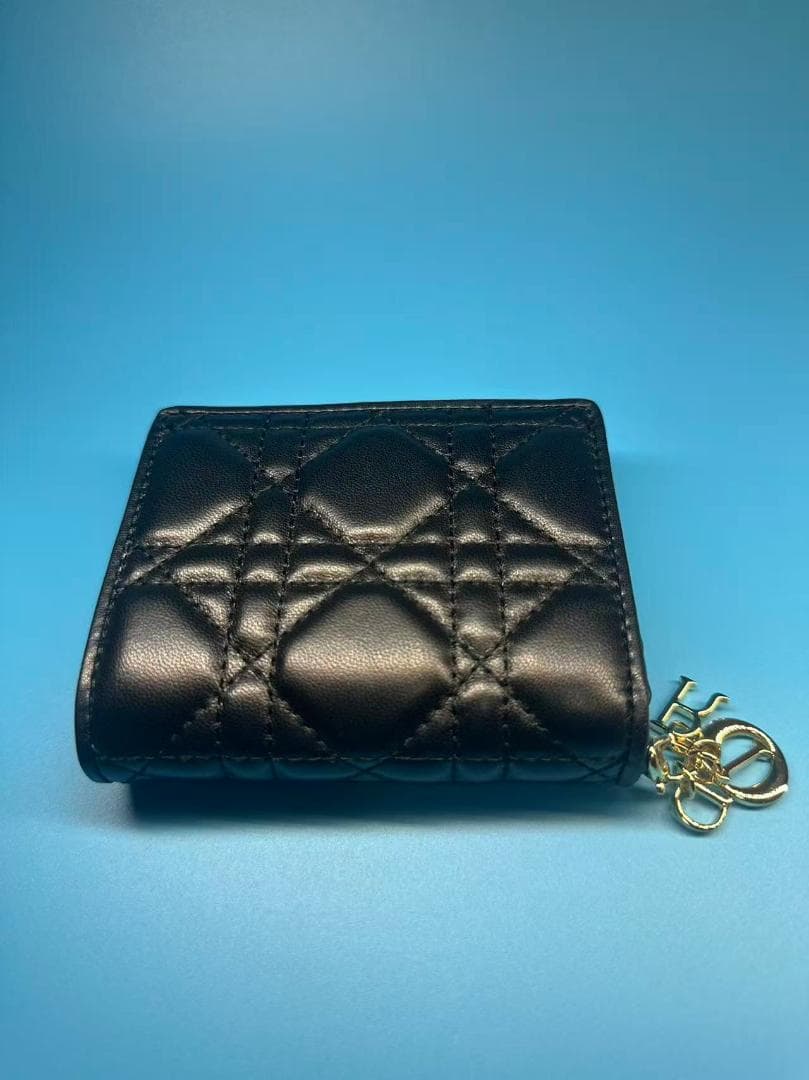 Dior ブラックレザー二つ折り財布
