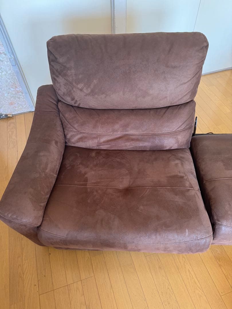 ブラウン リクライニングソファ 2人掛け