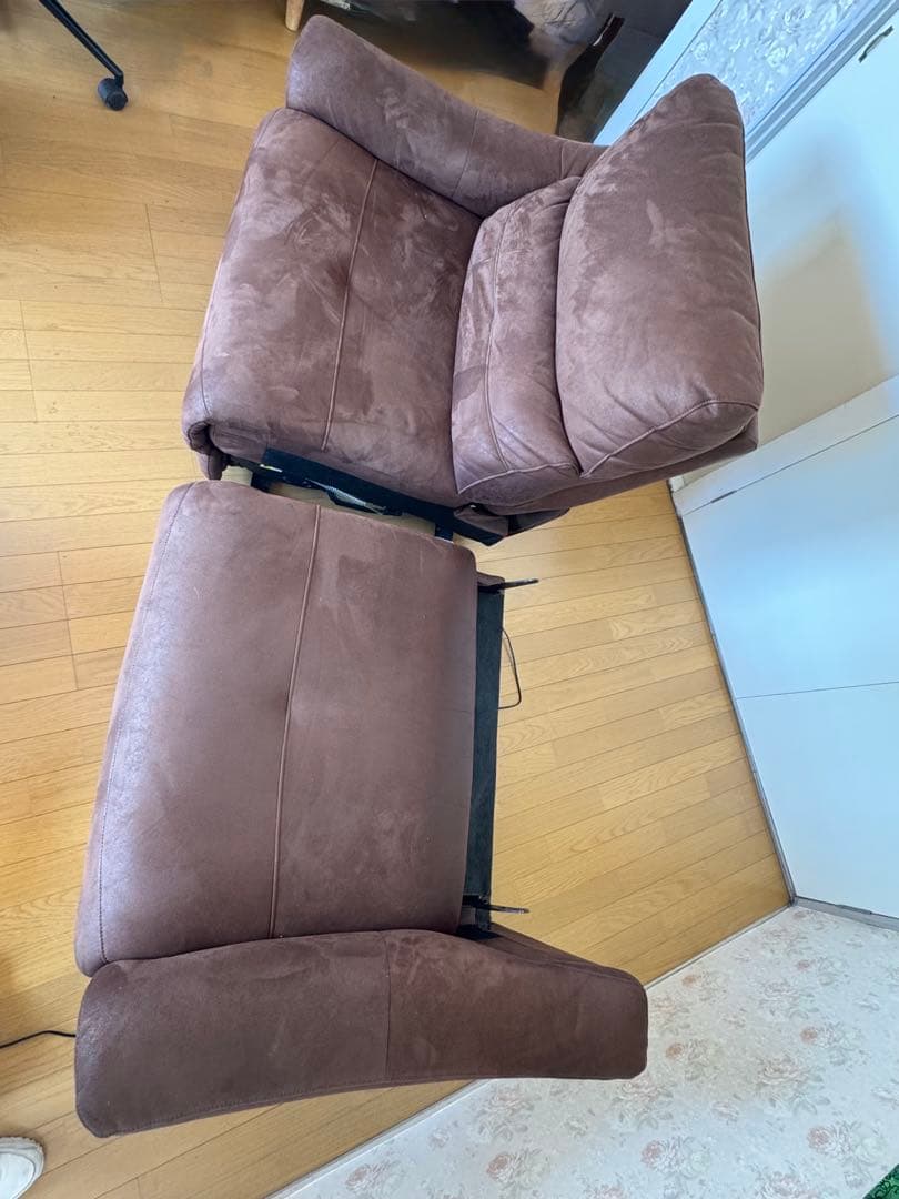 ブラウン リクライニングソファ 2人掛け