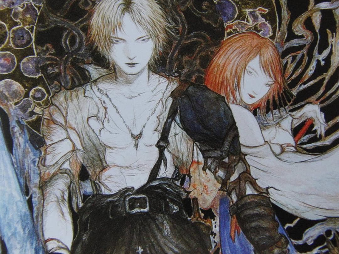 天野喜孝、【WATER WARRIOR】、希少な額装用画集より、FFⅩ