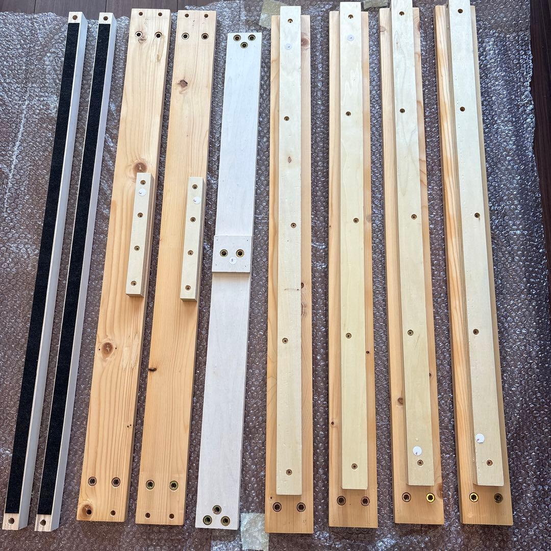 天然木　すのこシングルベッド　3段階高さ調節可能