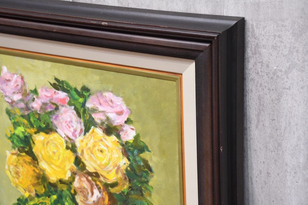 J3Z 真作保証 黒岩悟 「花」8号 油彩画 静物画 額装 肉筆 油絵 - メルカリ