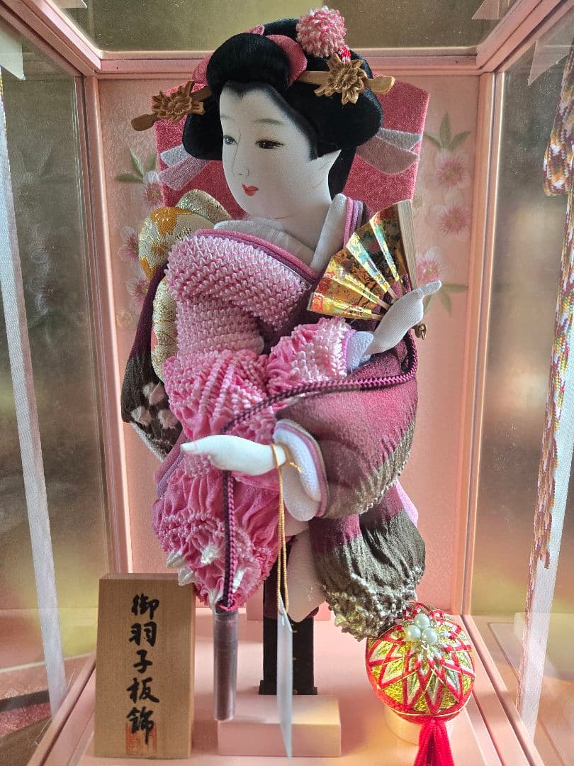【展示品限り】正月飾り　羽子板　ケース飾り　※閉店セール　H14