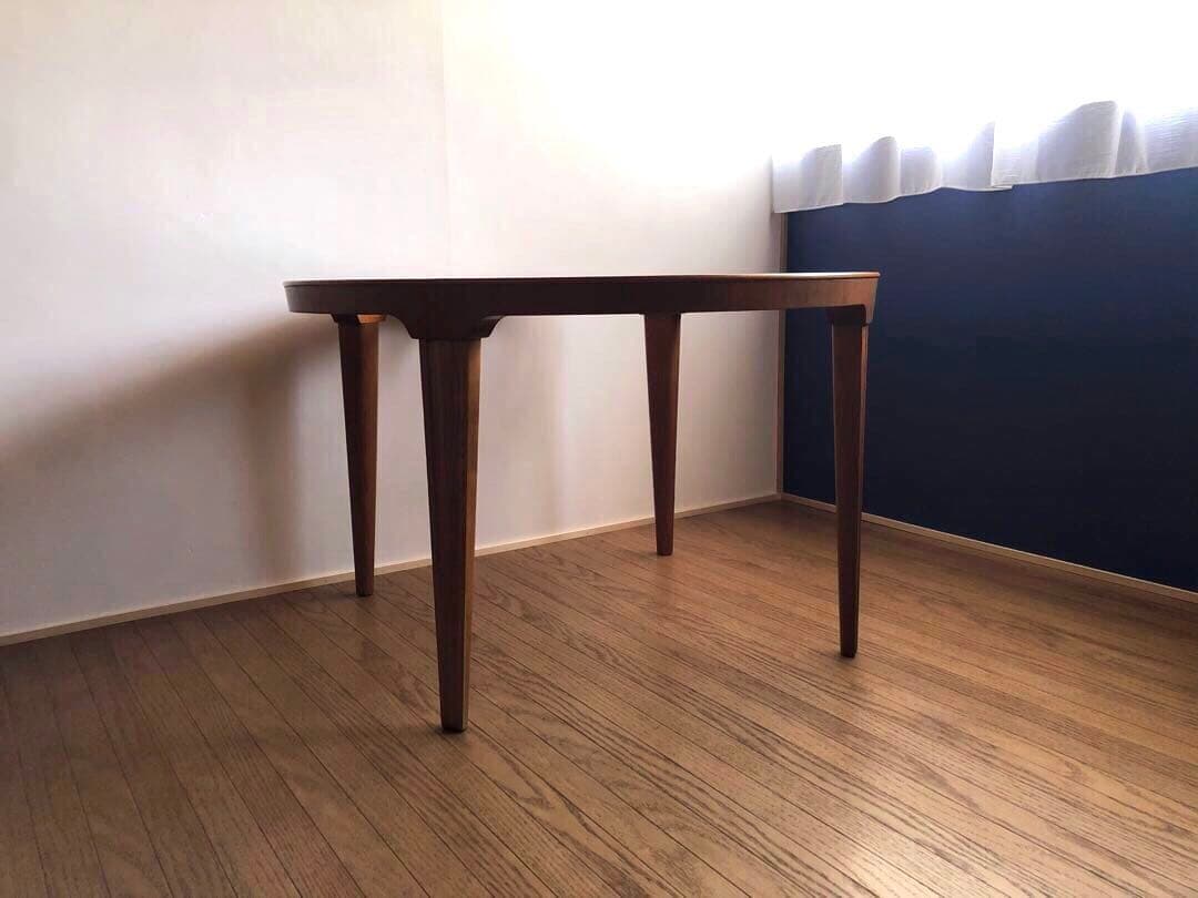 北欧ヴィンテージ デンマーク製 ラウンドテーブル コーヒーテーブル 工芸ガラス