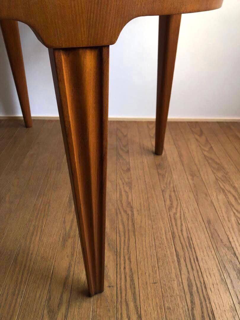 北欧ヴィンテージ デンマーク製 ラウンドテーブル コーヒーテーブル 工芸ガラス