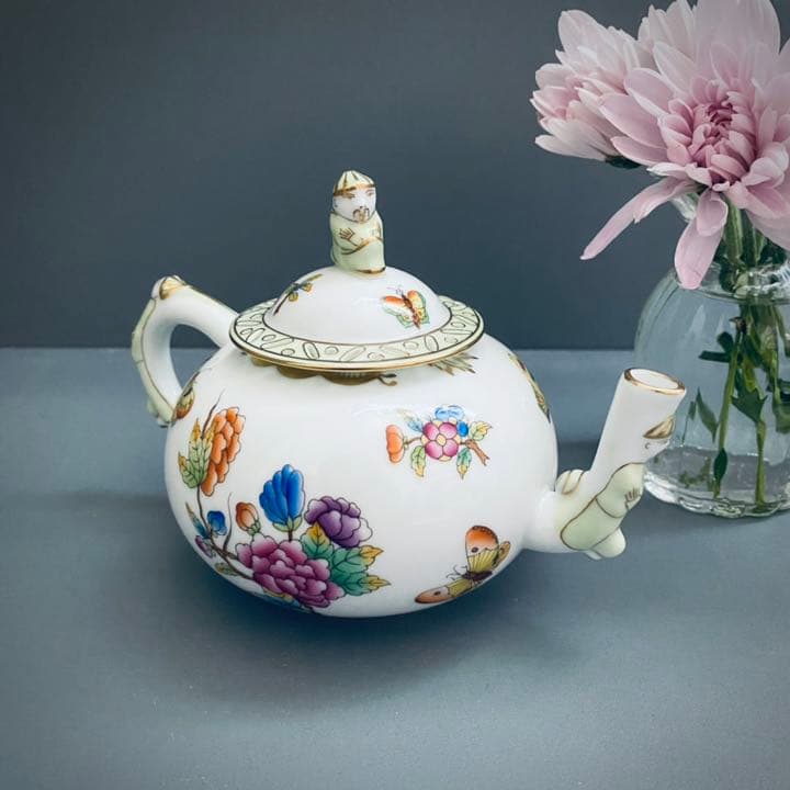 《最終値下げ》ヘレンド　ヴィクトリアブーケ　ミニティーポット　おじさん付き