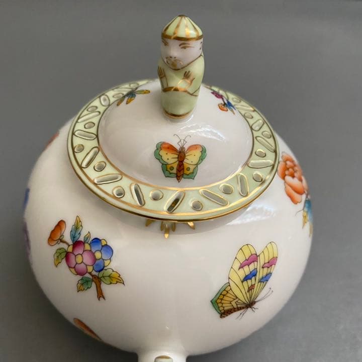 《最終値下げ》ヘレンド　ヴィクトリアブーケ　ミニティーポット　おじさん付き