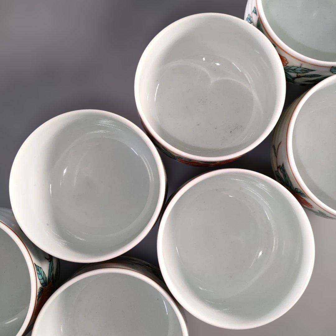 A1372-1/京焼/平安萬珠堂/着彩花鳥文汲出茶碗10客/蓋茶碗/懐石道具/