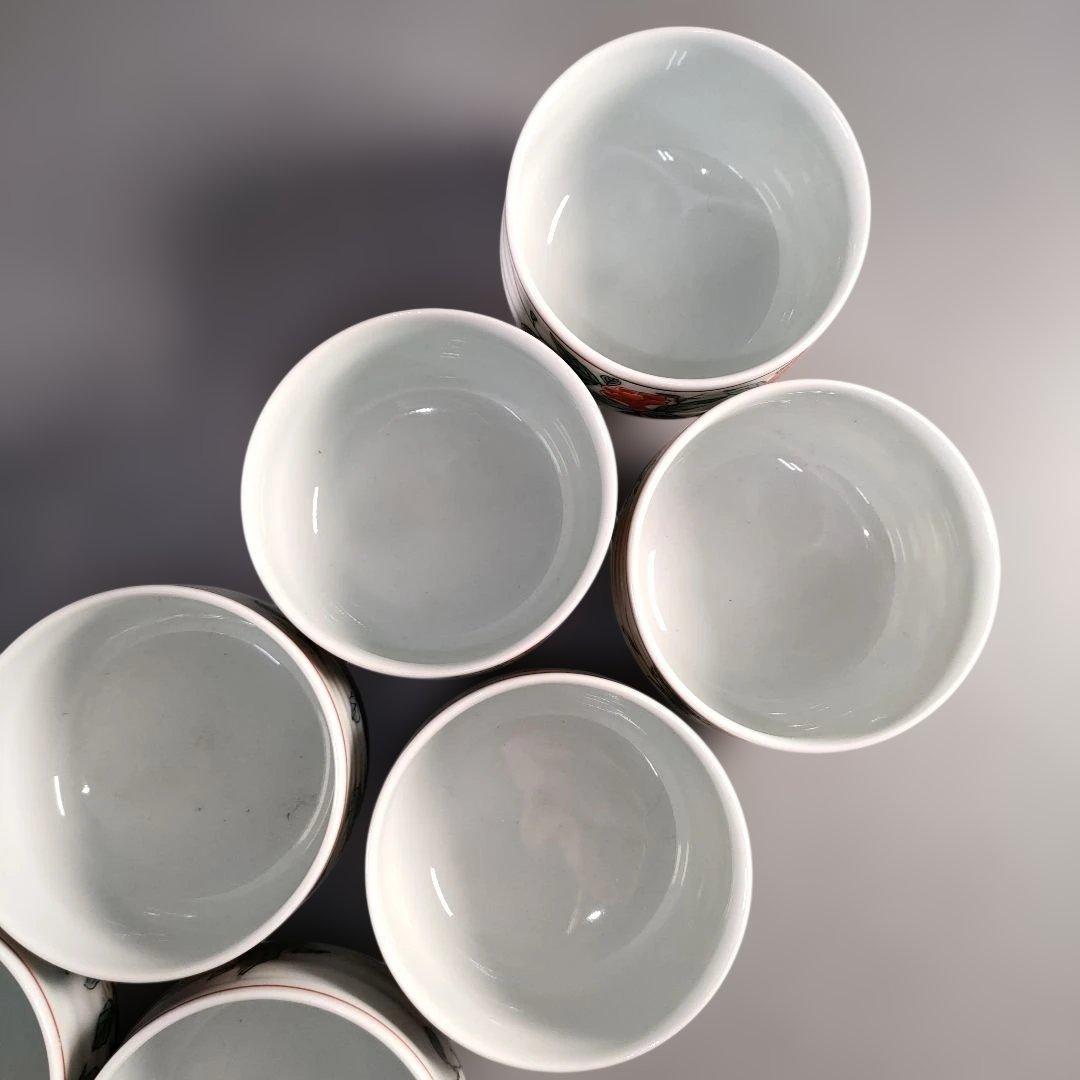 A1372-1/京焼/平安萬珠堂/着彩花鳥文汲出茶碗10客/蓋茶碗/懐石道具/