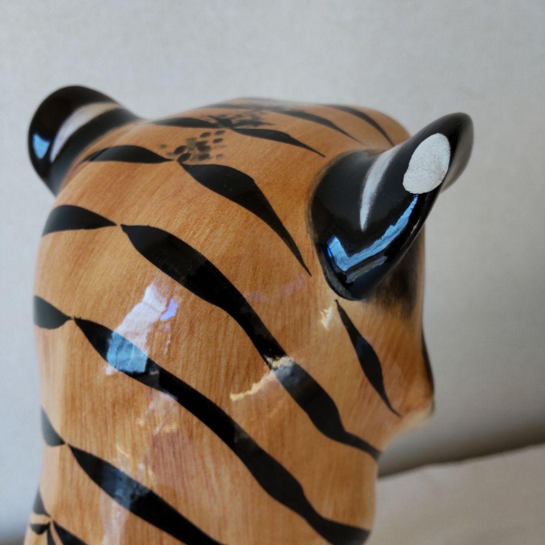 虎　陶器　置物　イタリア製