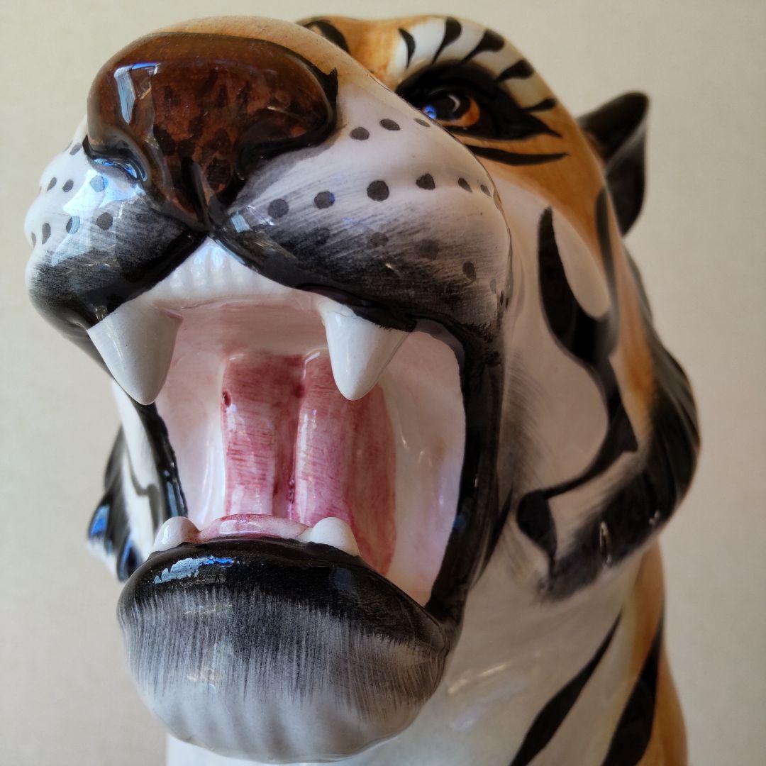 虎　陶器　置物　イタリア製