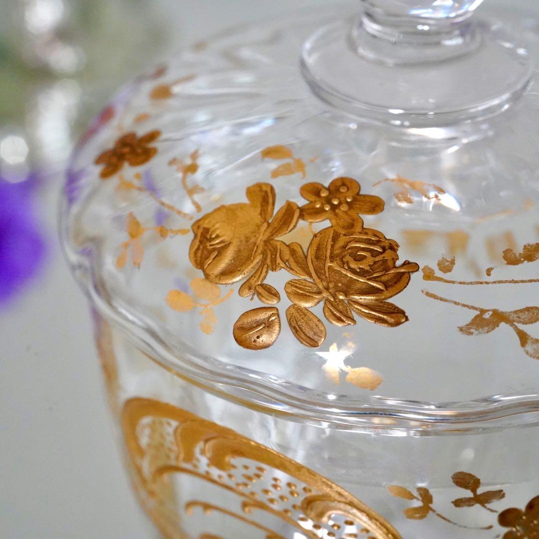 あすまむ★極希少★24金彩★オールドバカラ★ルイ15世様式★蓋物★小物入れ