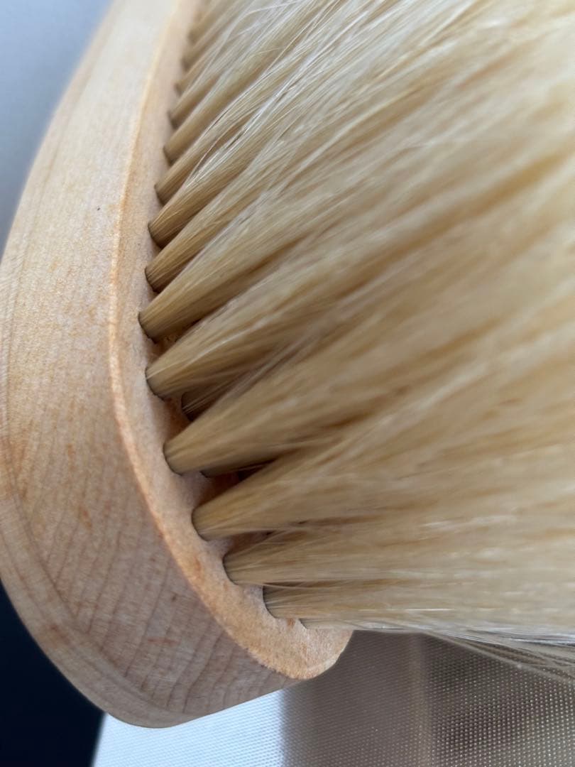 【美品】ブラシの平野　手植え水雷型　馬尾毛100% 金クシ付属