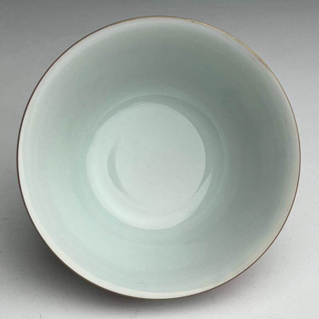 粉彩花樹紋杯 雍正御製 款 金彩 清時代 擺件 中国古玩唐物骨董時代物