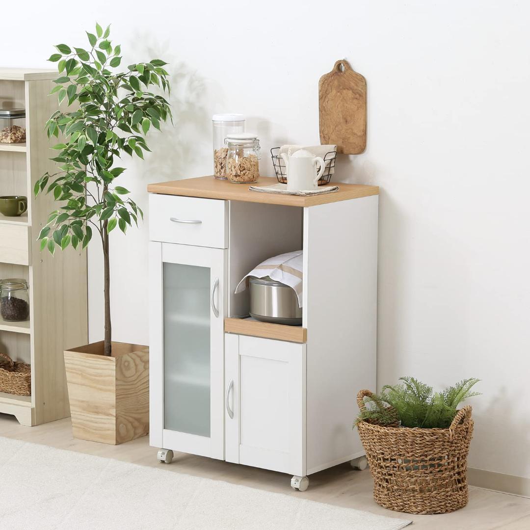 収納 キッチンカウンター キャスター付き 引き出し収納