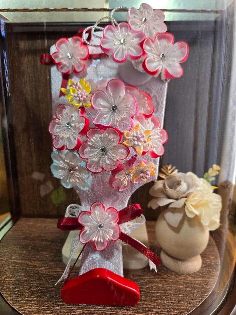 【一点限り】正月飾り　羽子板　ケース飾り　H60