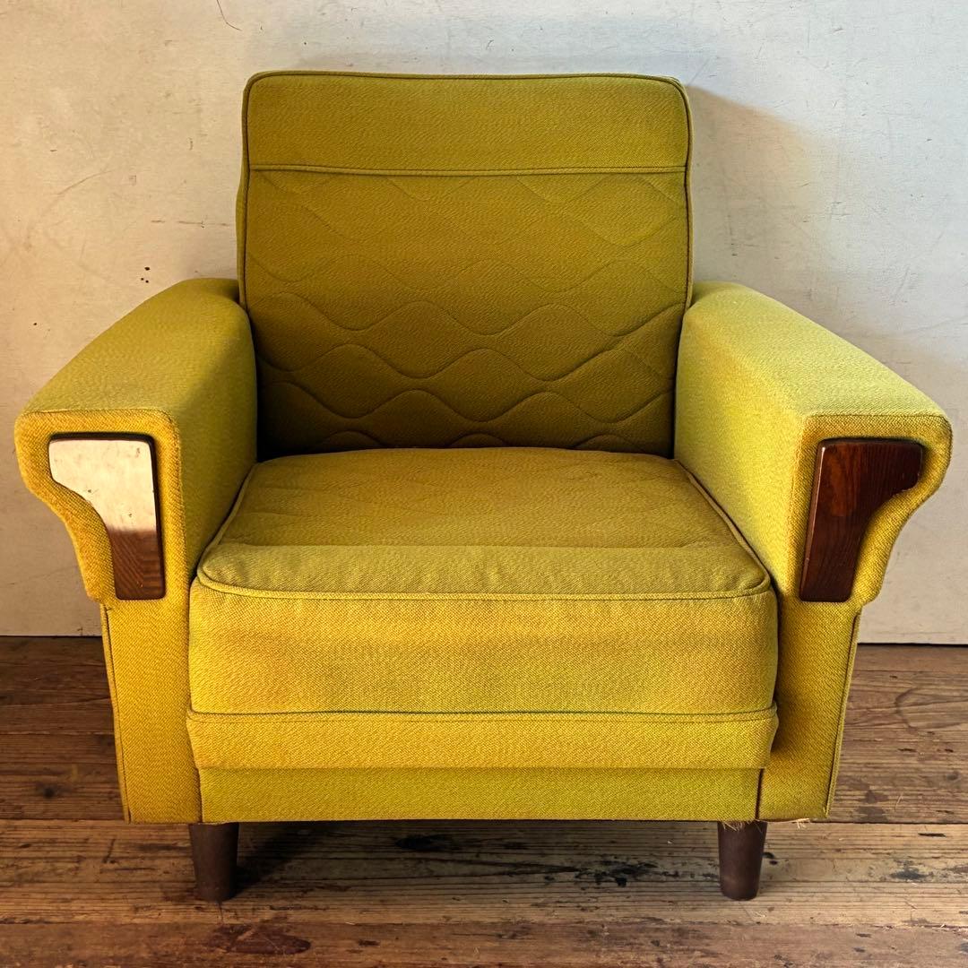 国産ヴィンテージ レトロ ミッドセンチュリー 1人掛けソファ ①