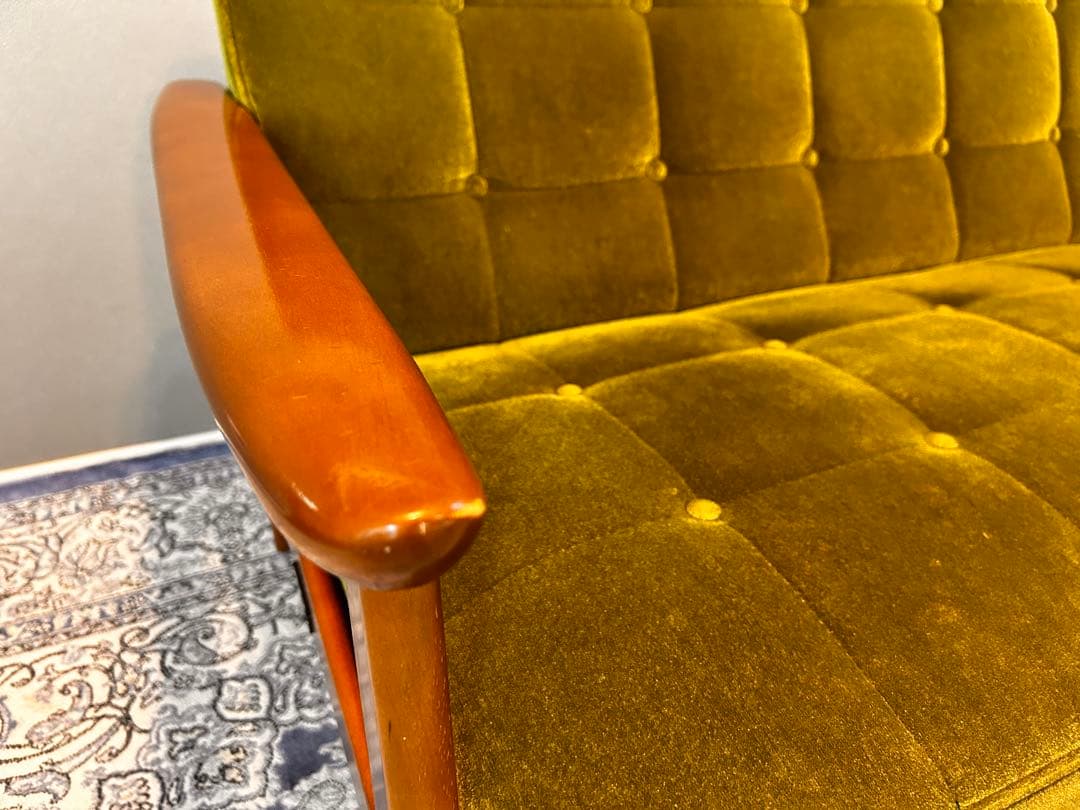 カリモク60 Kチェア　2シーター　モケットグリーン