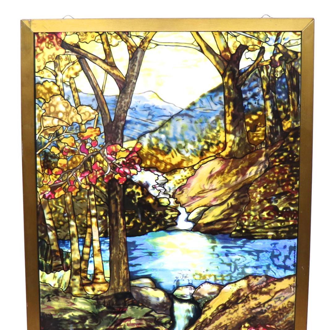 ルイス・C・ティファニー ヴィンテージステンドグラス 稀少型 黄金の風景 美術館