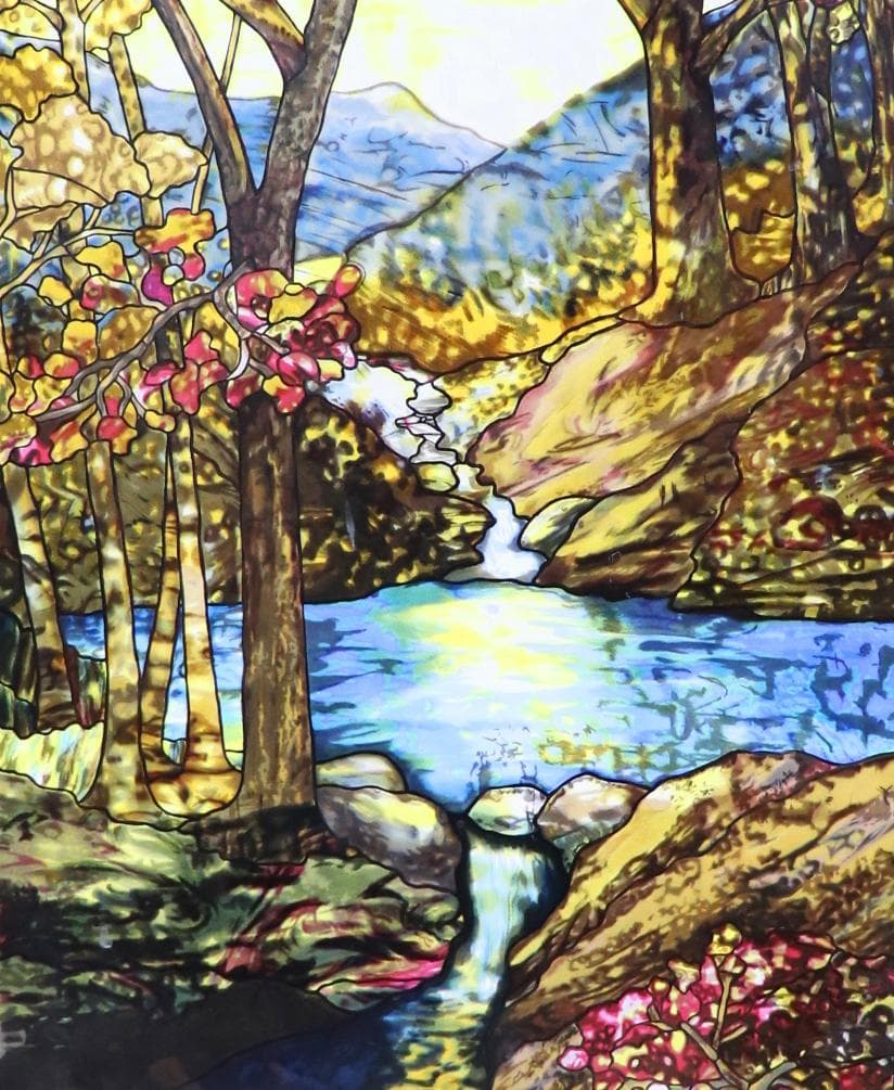 ルイス・C・ティファニー ヴィンテージステンドグラス 稀少型 黄金の風景 美術館