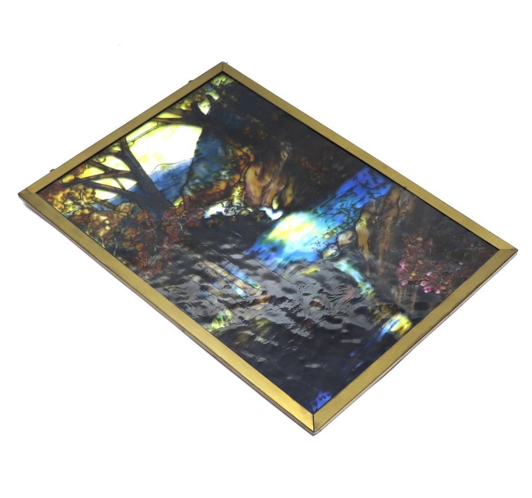 ルイス・C・ティファニー ヴィンテージステンドグラス 稀少型 黄金の風景 美術館