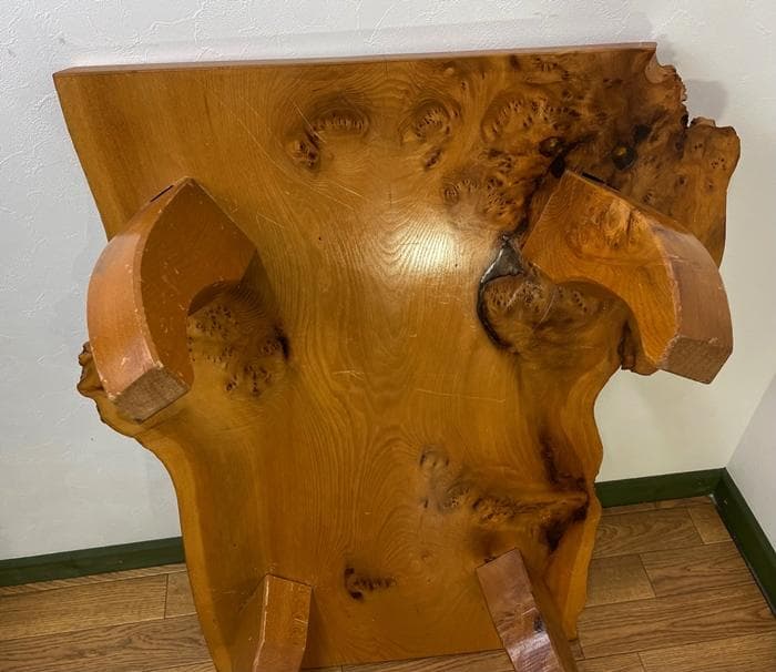 ☆天然木 かば 木瘤 コブ 一枚板 花台 盆栽台 瓶台 香炉卓 テーブル 部材