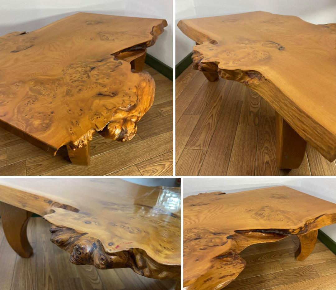 ☆天然木 かば 木瘤 コブ 一枚板 花台 盆栽台 瓶台 香炉卓 テーブル 部材