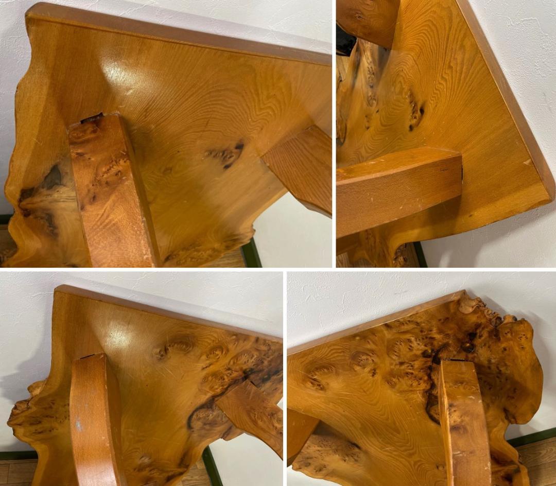 ☆天然木 かば 木瘤 コブ 一枚板 花台 盆栽台 瓶台 香炉卓 テーブル 部材