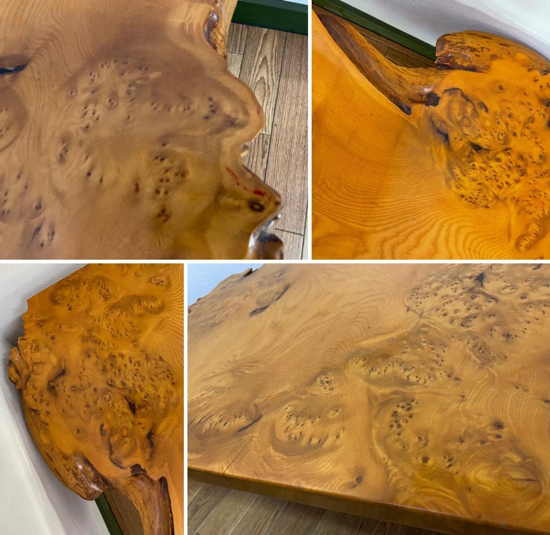 ☆天然木 かば 木瘤 コブ 一枚板 花台 盆栽台 瓶台 香炉卓 テーブル 部材