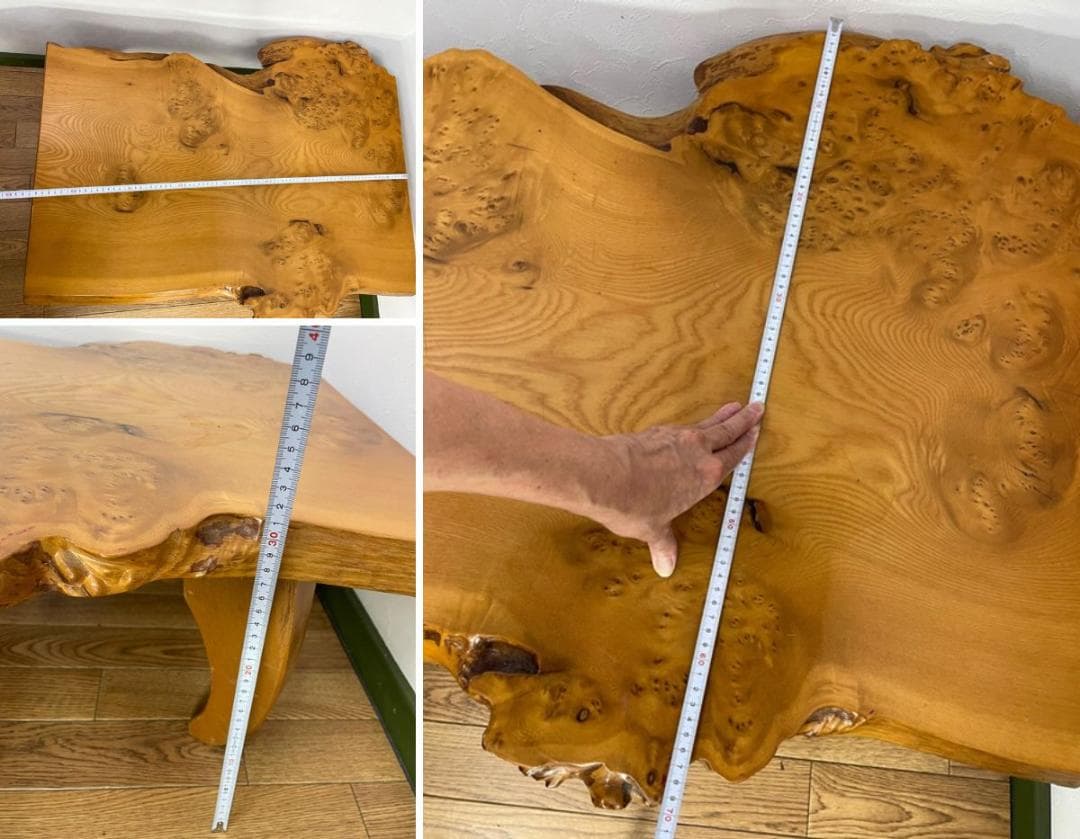 ☆天然木 かば 木瘤 コブ 一枚板 花台 盆栽台 瓶台 香炉卓 テーブル 部材