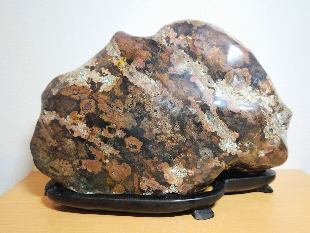 梅花石 22.8kg 紋石 牡丹石 菊花石 花紋石 原石 鑑賞石 自然石 水石