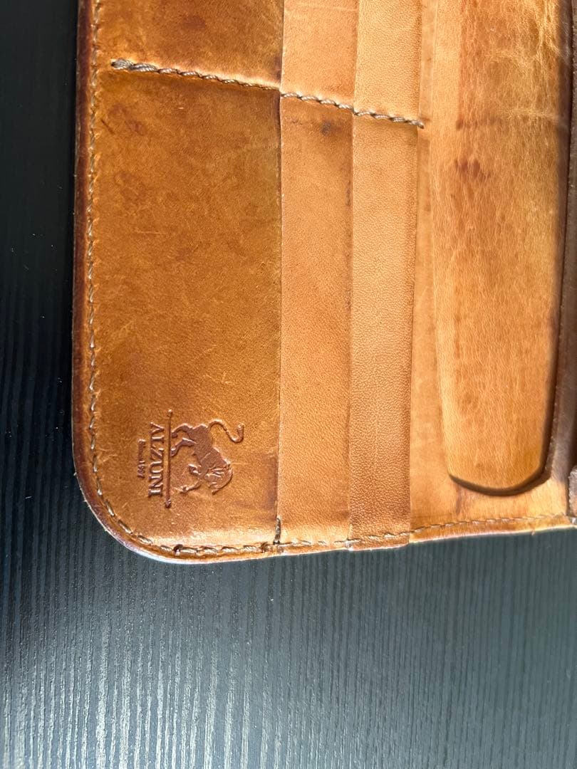 ALZUNI バイカーズレザー 長財布 ターコイズ コンチョ クロコ型押し