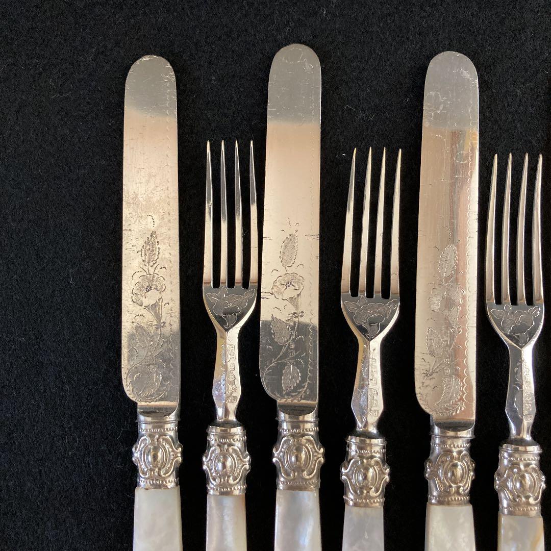 再値下げ　H1 英国製ビンテージシルバー　木箱入り　マザーオブパール