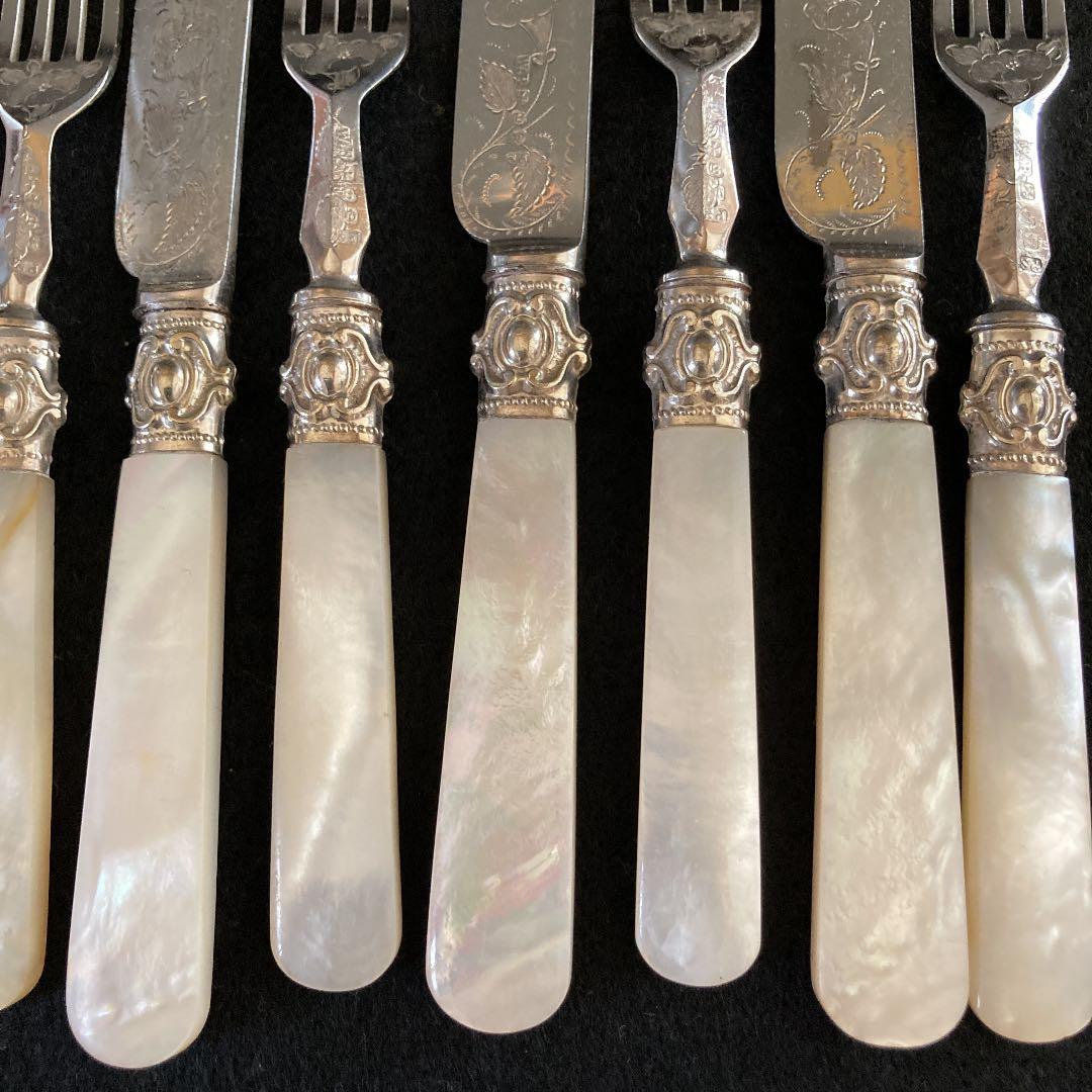 再値下げ　H1 英国製ビンテージシルバー　木箱入り　マザーオブパール