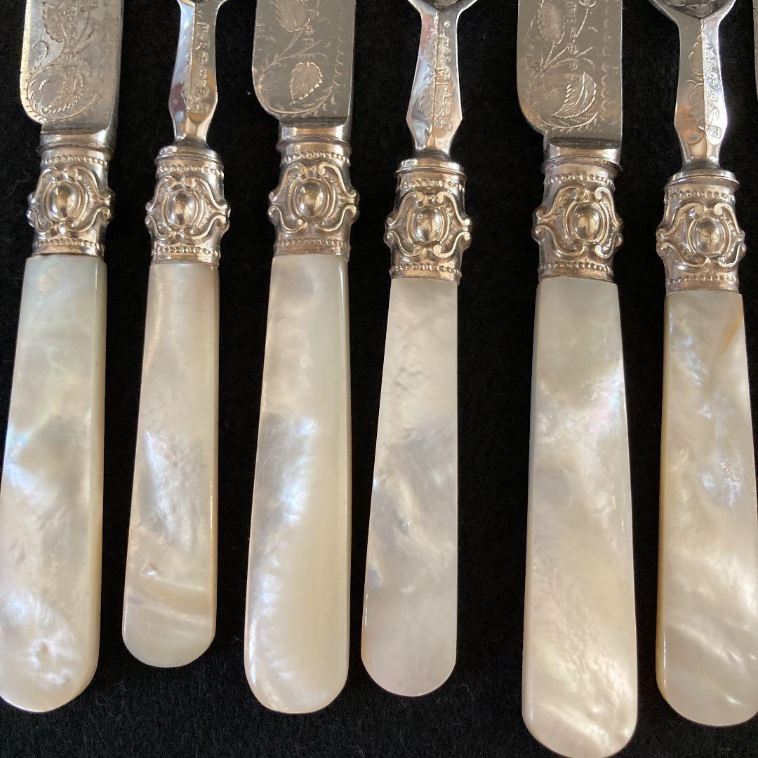 再値下げ　H1 英国製ビンテージシルバー　木箱入り　マザーオブパール