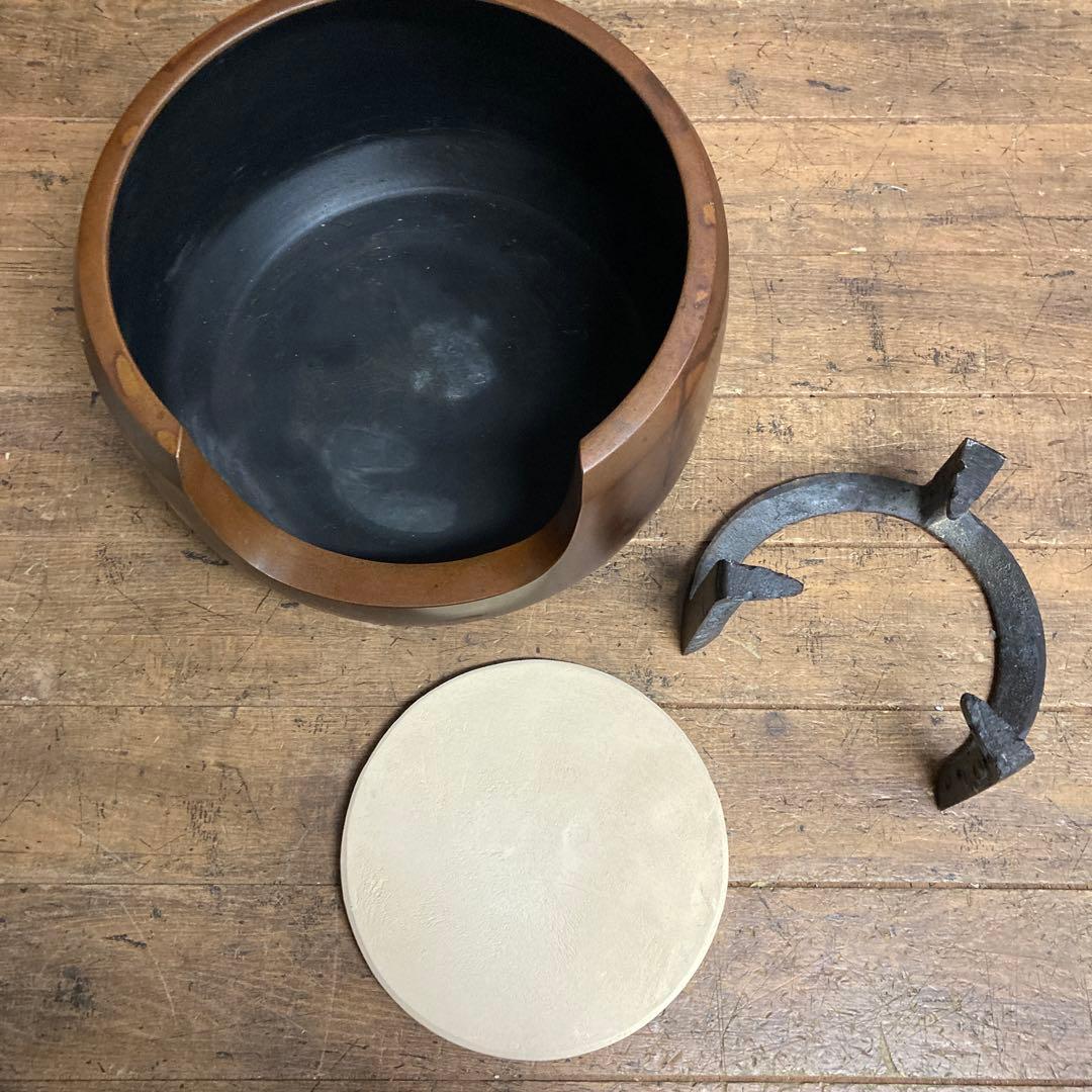 A-1 昭和レトロ 唐銅 風炉 茶道具 火鉢 古道具 古民家 和風和モダン