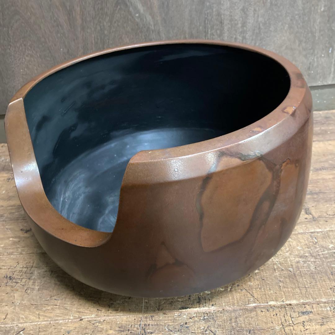 A-1 昭和レトロ 唐銅 風炉 茶道具 火鉢 古道具 古民家 和風和モダン