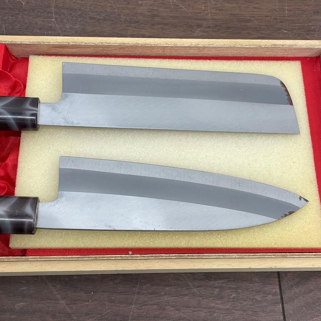 ECK37g 特選御料理庖丁 2本 セット 三徳 菜切 宗丹作 和包丁 刃物