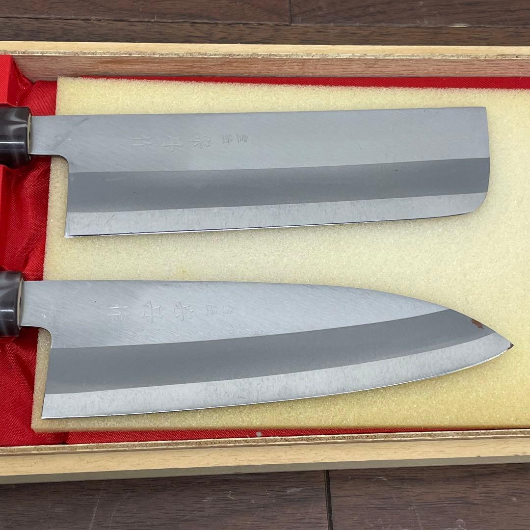 ECK37g 特選御料理庖丁 2本 セット 三徳 菜切 宗丹作 和包丁 刃物